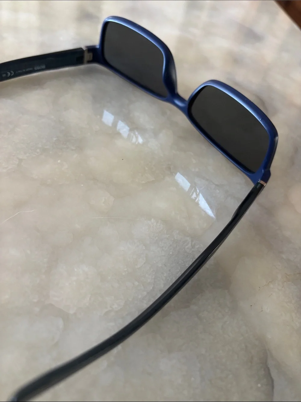 Hugo Boss Navy Blue Rectangular Men’s Sunglasses with Dark Lenses